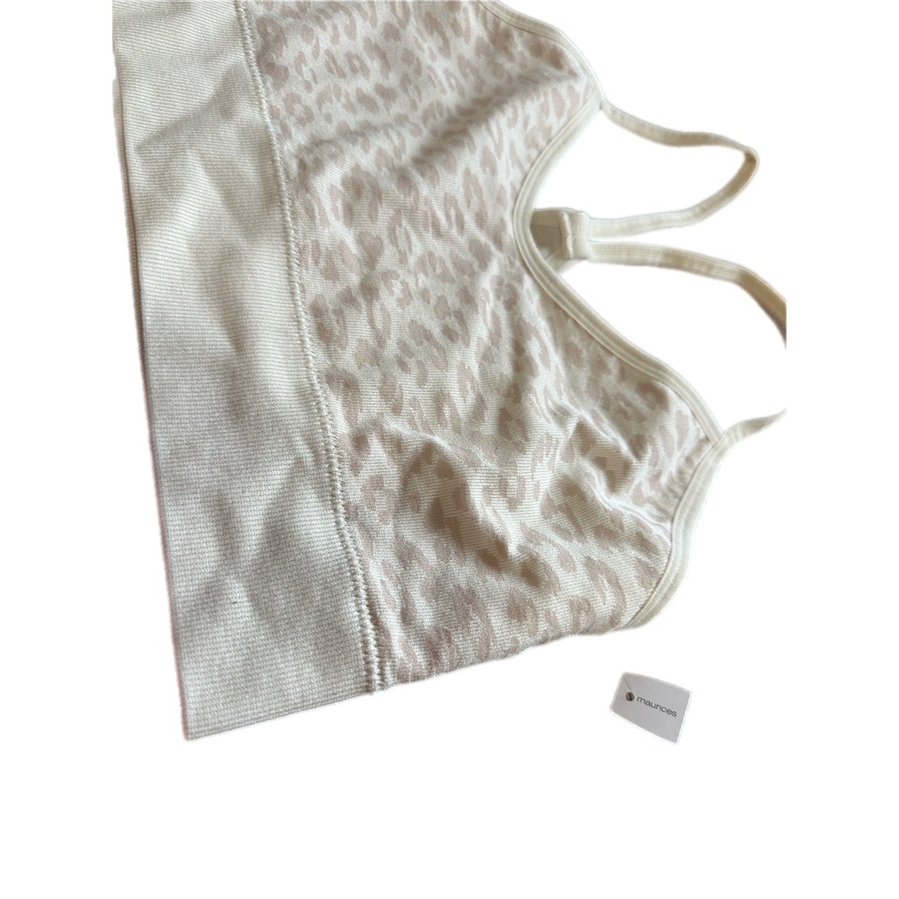 Maurices Leopard Print Seamless Sports Bra Crop Top Women's Medium Beige Tan - Picture 4 of 7
